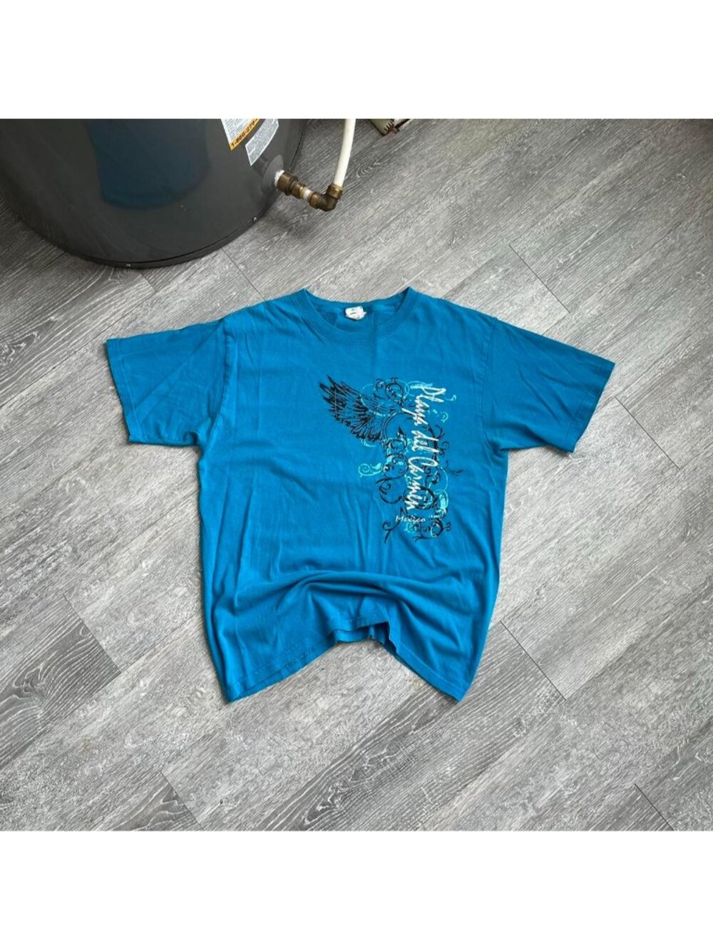 Blue / White / Black Vintage Y2K “Playa Del Carmen, Mexico” Graphic T-Shirt